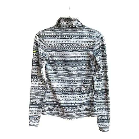 Nike Pro Size S Gray Black Beige Dri-Fit Hyperwarm Half Zip Pullover Shirt - Picture 7 of 7